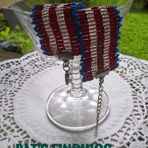 Red and Blue Beaded Bracelet